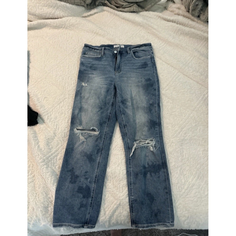 Flying Monkey blue jeans with distressed and hole details, size 30